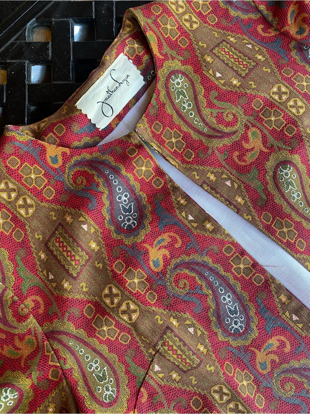 Vintage Jonathan Logan 70s Paisley Jacquard robe duster Jacket